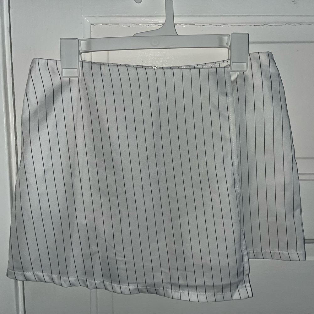 Hello Molly White Pinstripe Mini Skirt